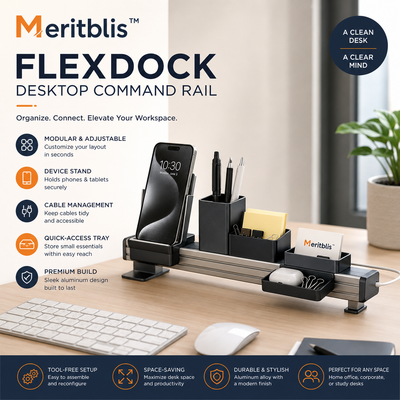 Meritblis™ FlexDock Desktop Command Rail