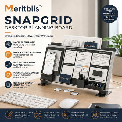 Meritblis™ SnapGrid Desk Planning Board