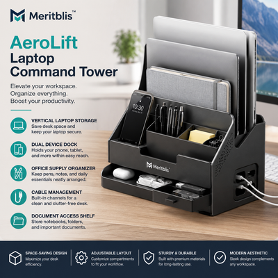 Meritblis™ AeroLift Laptop Command Tower